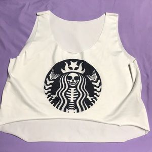 Skeleton Starbucks crop top